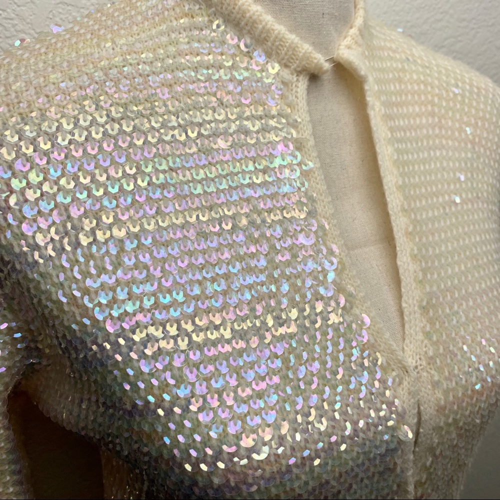 Vintage Mermaid Sequin 3/4 Sweater